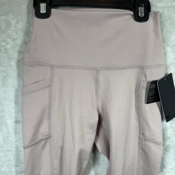 90 Degree By Reflex NEW Crop Tight Leggings Women S Oak Brown Pockets - Picture 2 of 9